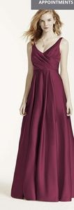 David Bridal long ball gown/satin dress color WINE